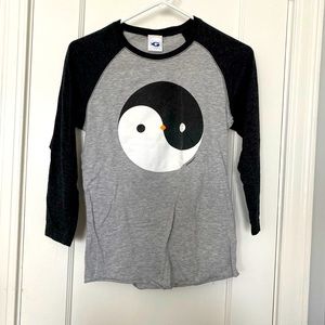 Yin Yang Penguin  3/4 tee